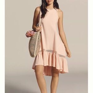 Anthropologie NWT Daily Practice Hill Up Tiered High-Low Midi Dress S Pink